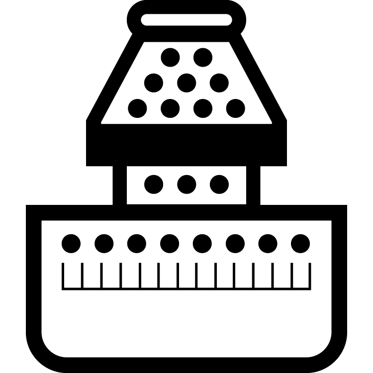Proprietary Container for Allograft Preparation black icon of a proprietary NP allograft