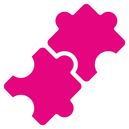 Medtronic_Seamless two pink puzzle pieces locked indicating Medtronic is seamless